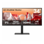 LG BA75QE UltraWide, 34'', WQHD, USB-C, n&otilde;gus, must - Monitor
