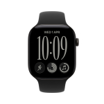 Apple Watch 12, 42 mm, GPS, alumiinium, sport band, M/L, must - Nutikell