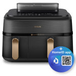 Philips Airfryer 5000 Dual Basket, 9 L, 2750 W, must - Kuuma&otilde;hufrit&uuml;&uuml;r