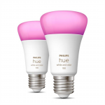 Philips Hue White and Color Ambiance, E27, 2 tk, v&auml;rviline - Nutivalgusti komplekt