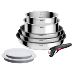 Tefal Ingenio Cook Eat, 8-osaline komplekt, roostevaba teras - Pottide ja pannide komplekt + kaaned ja k&auml;epide