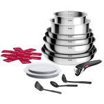 Tefal Ingenio Cook Eat, 15-osaline komplekt, roostevaba teras - Pottide ja pannide komplekt + kaaned ja k&auml;epide