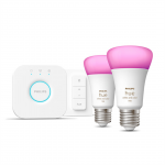 Philips Hue White and Color Starter Kit, E27, 2 tk, v&auml;rviline - Nutivalgusti komplekt