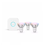 Philips Hue Essential Starter Kit, Spotlight + Hue Bridge, Full Color, GU10, 3 tk, valge - Nutivalgusti komplekt