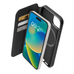 SBS Wallet Mag Case, iPhone 15, must - Nutitelefoni &uuml;mbris