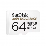 SanDisk High Endurance, MicroSDXC, 64 GB, valge - M&auml;lukaart
