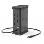Hama Connect2Office, USB-C, 9 ports, 100 W, hall - S&uuml;learvuti dokk