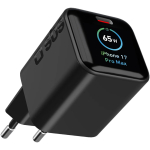 SBS Wall Charger, USB-C, Touch Display, 65 W, must - Laadija