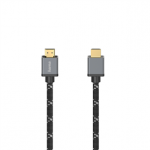 Hama Ultra High Speed, 8K, kullatud, 5 m, must/hall - Kaabel