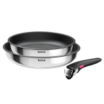 Tefal Ingenio Cook Eat, 3-osaline komplekt, roostevaba teras - Pannide komplekt + eemaldatav k&auml;epide