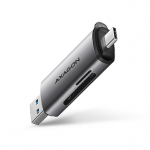 AXAGON CRE-SAC SuperSpeed USB-C / USB-A Card Reader, tumehall - M&auml;lukaardilugeja