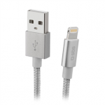 SBS Silver Metal Braided, USB-A - Lightning, h&otilde;be - Kaabel