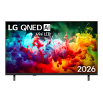LG QNED72 AI, 43'', 4K UHD, QNED Mini LED, must - Teler