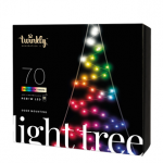Twinkly Light Tree 2D, 100 LED, IP44, 2 m, must - Nutikas j&otilde;ulupuu