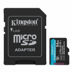 Kingston Canvas Go! Plus, microSDXC, 64 GB, must - M&auml;lukaart