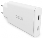 SBS Wall Charger, 2xUSB-C, 67 W, valge - Laadija