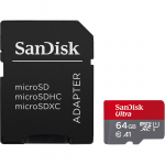 SanDisk Ultra microSD with SD Adapter, 64 GB - M&auml;lukaart