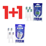 1+1 BRUSHIO, &uuml;hilduv Philips Sonicare harjadega, 4 tk. Standard + 4 tk. pealise eemaldamiseks