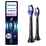Philips Sonicare HX6052/88 S2 tundlikud harjapead, standard, 2 tk, mustad