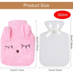 V&auml;ike 300ml kuuma veega voodisoojendaja - roosa j&auml;nku voodisoojendaja lastele