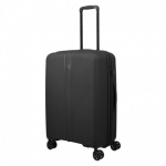 Keskmise suurusega plastkohver Travelite Air Stripe V must