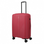 Keskmise suurusega plastkohver Travelite Air Stripe V red