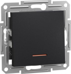 Switch, 1-gang, 2-way, 1-pole, 10AX, with indicator light, without frame, anthracite, Asfora EPH1500171 | 3606480730030
