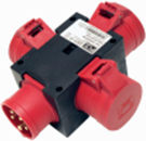 Distribution block 5x32A+3 x socket 32A 5P IP44, mobile 9430009W | 5907711101017