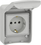 PratiKa socket, grey, 2p+E, 10/16A, 250 V, German, IP65, surfac. range of product: PratiKa - product or component type: socket - device short name: PratiKa socket - plug, socket category: low voltage - poles description: 2P + E - network type: AC - o ...