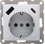 Socket outlet, 2xUSB A+C, up to 18W, Aluminium metallic, DELTA i-system 5UB1970-1AM01 | 4047624401307