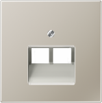 Metal cover plate for modular IAE/UAE data socket, stainless steel, 2xRJ45, LS ES2969-2UA | 4011377780507