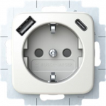 Socket with USB A and USB C, white, Jussi, 20 EUCB2USBAC-214-510 2CKA002011A6297 | 4011395329146
