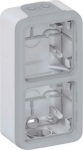 Surface mounting box Plexo IP 55 - 2 gang vert - with membrane glands - grey 069661 | 3245060696610