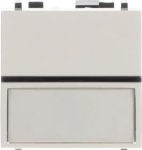 Color: White.   Rated voltage: 110 - 250 Vac   Rated current: 16 A   Screwless terminals   1-gang, 1-way - Normally Opened (NO) contact   Optional: locator LED lamp N2191.   Size: 2 modules. 2CLA220480N1101 | 8427238138657