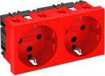 Kontaktligzda 0&deg;, 2-vietīga kodēta, aizsargkontakts 250V, 10/16A, PC, signālsarkana, 3001 6120294 | 4012196049141