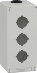 Empty control station, Harmony XAP, XB2 SL, zinc alloy, grey, M25, 3 cut outs 30mm with notches, 80x XAPD3603 | 3389118324879