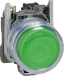 Green projecting complete pushbutton &Oslash;22 spring return 1NO unmarked. range of product: Harmony XB4 - device short name: XB4 - fixing collar material: zamak - mounting diameter: 22 mm - operator additional information: clear boot - additional informat ...