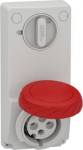 Unika interlocked socket, 32A, 3p+E, 380...415 V AC, IP65, panel. range of product: PratiKa - product or component type: interlocked socket - device short name: Unika socket - plug, socket category: low voltage - poles description: 3P + E - network t ...