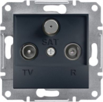 Socket outlet TV-R-SAT, without frame, 1dB, anthracite, Asfora EPH3500171 | 3606480729706