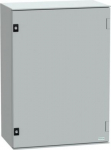 Wall mounted polyester enclosure, Thalassa PLM, plain door, 747x536x300mm, IP66, IK10, RAL 7035 NSYPLM75G | 3606480776694