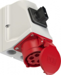Wall mounted socket 5x16A (3P+N+PE) 6h IP44, with switch, red 75915-6 | 9003399053306