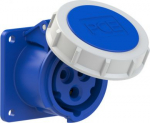 CEE-flanged socket 3x16A(2P+PE) 6h IP67 65x65 blue 3132-6F0V | 9003399307614