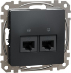 2xRJ45 data outlet CAT6 UTP, anthracite Sedna Design SDD114462 | 3606481467249