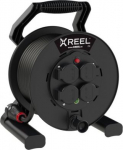Cable reel XREEL 25m, H05RR-F 3x1.5, IP54, 4xGS, black 92501H48143 | 5902082049463
