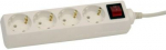 Extension 4 sockets white with button, 5m PAGACU18 | 4744984010186