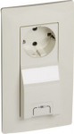 USB + 2P+E German std socket Niloe -with shutters -compact -auto. term. -ivory 764630 | 3414970804785