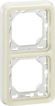 Flush mounting support frame Plexo IP 55 - 2 gang vertical - white 069696 | 3245060696962