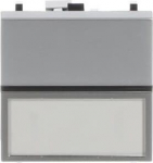 Color: Silver.   Rated voltage: 110 - 250 Vac   Rated current: 16 A   Screwless terminals   1-gang, 1-way - Normally Opened (NO) contact   Optional: locator LED lamp N2191.   Size: 2 modules. 2CLA220480N1301 | 8427238138664