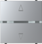 Blind control insert/cover 2gang 1-pole push button Silver - Zenit 2CLA226121N1301 | 8427238229935