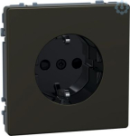 Socket outlet, 2P+E, 16 A, Schuko, with shutter, screwless terminals, mocha, Merten System Design MEG2300-6052 | 4042811196455